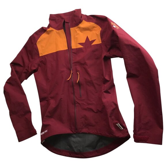 Maloja Gore-Tex Rain Jacket Coat Full Zip.Maroon Orange Size Women's Small